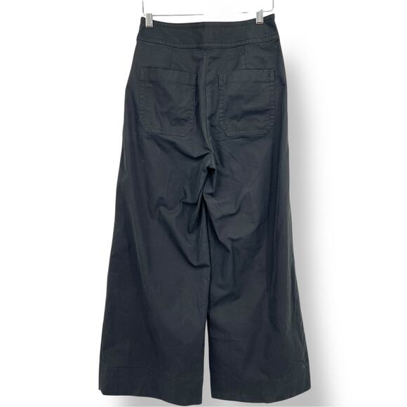 J.Crew Frankie Pants in Stretch Twill Wide Leg Women's 2 Black Business Casual - Picture 4 of 12